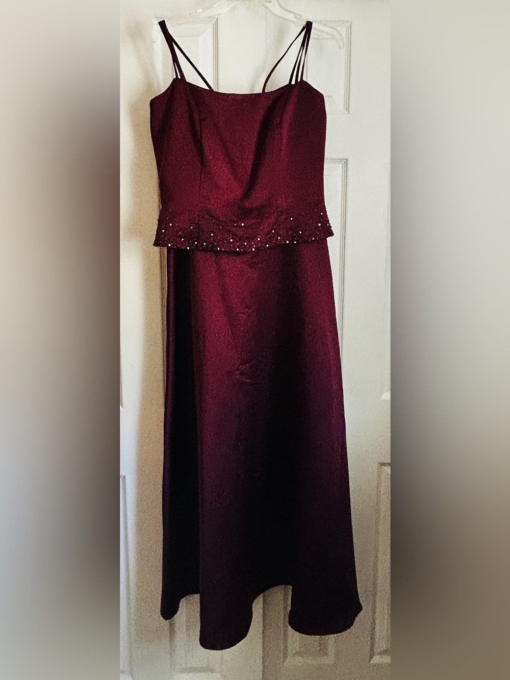 Burgundy Formal Beaded Dress
